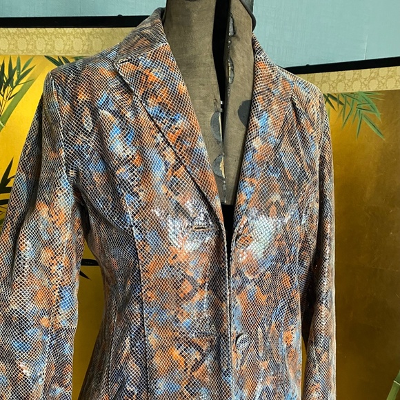 Women’s leather jacket snakeskin M - Picture 1 of 4